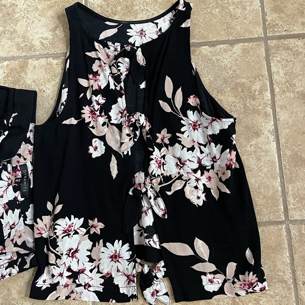 Dynamite black floral set jumpsuit